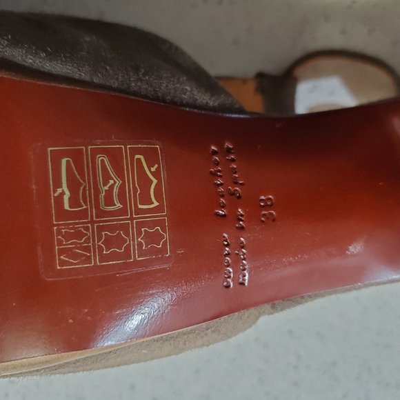 Chie Mihara micro suede leather heals - fringe t strap front - Picture 12 of 12